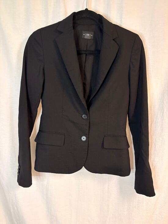 Club Monaco Jackets & Blazers - Club Monaco Black Wool Blend Tailored Blazer Jacket Size 0 Classic Career